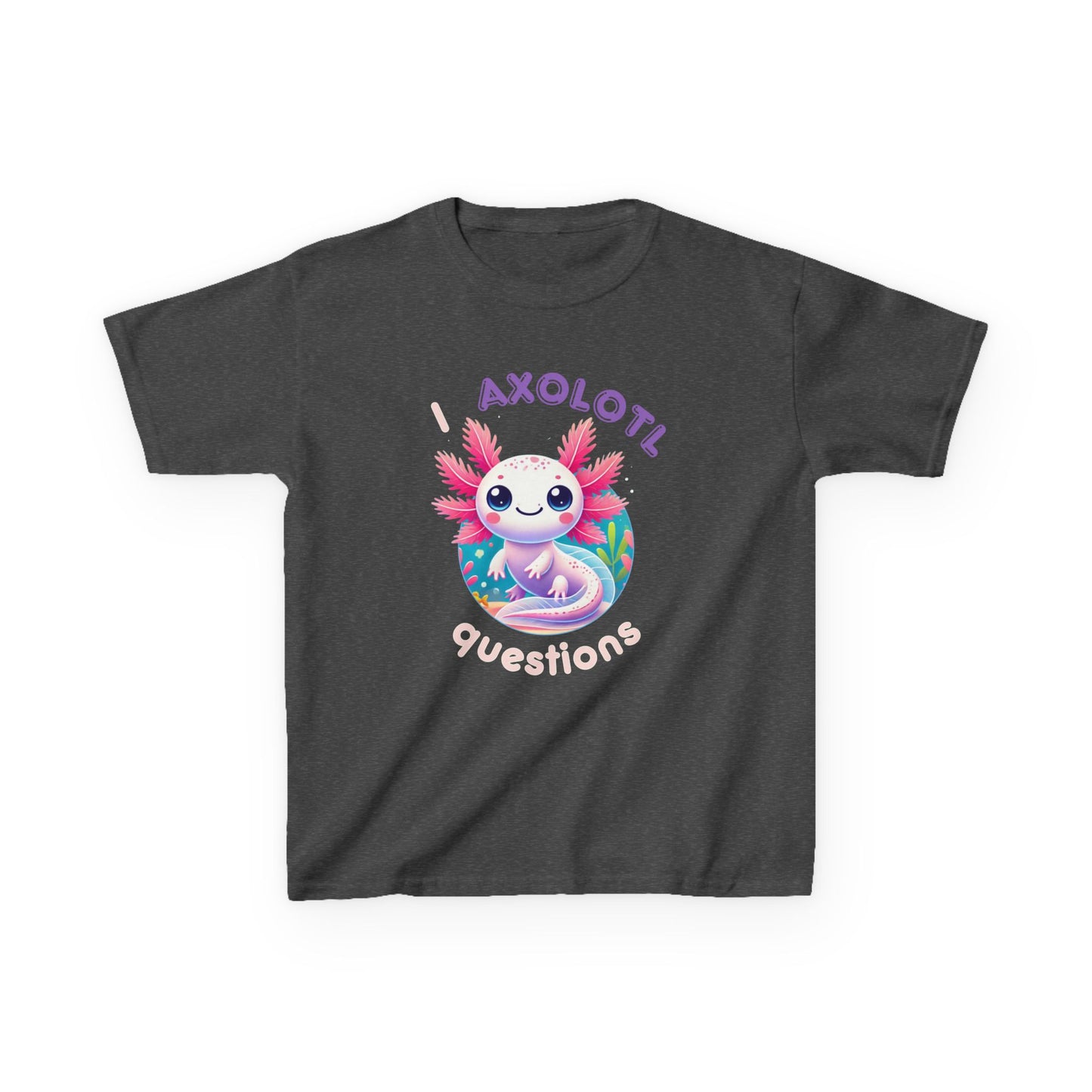 Axolotl Questions Kids Tee - Fun & Educational Heavy Cotton Shirt