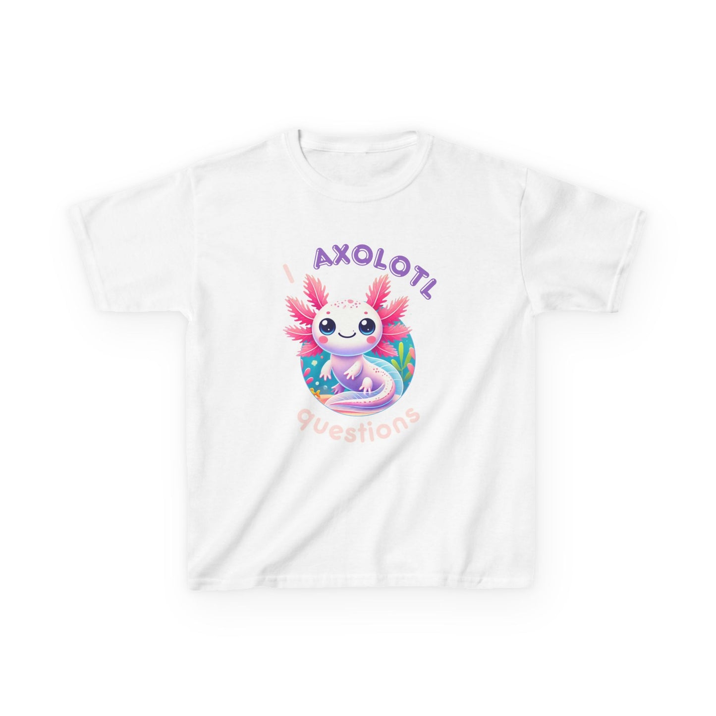 Axolotl Questions Kids Tee - Fun & Educational Heavy Cotton Shirt