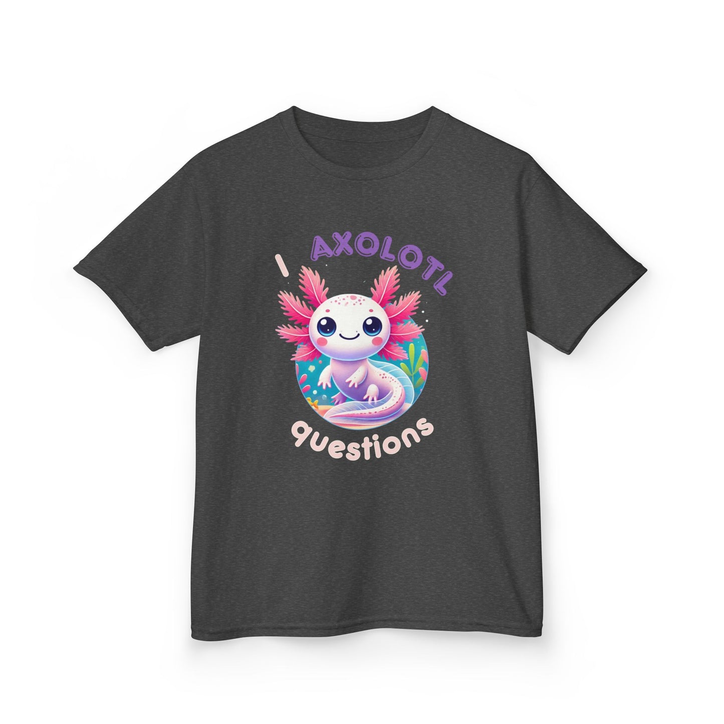 Axolotl Questions Kids Tee - Fun & Educational Heavy Cotton Shirt