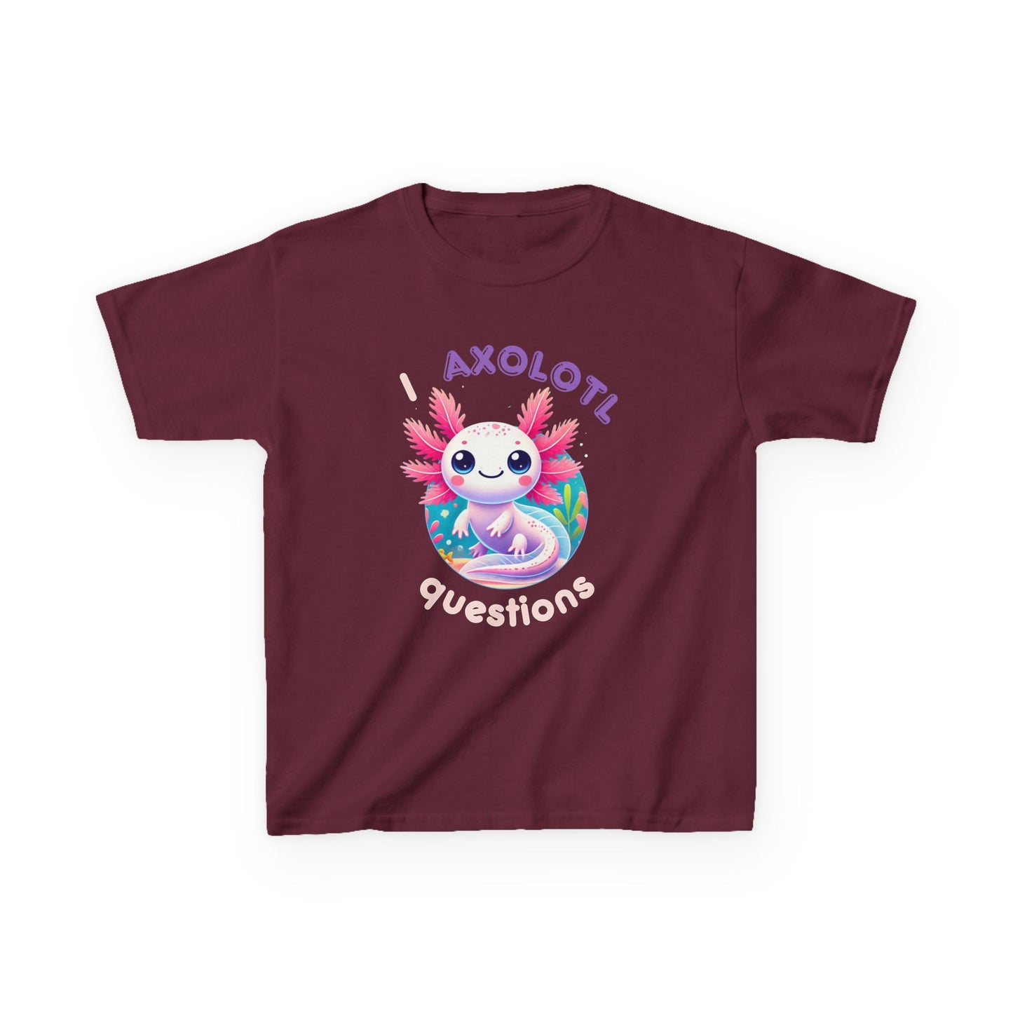 Axolotl Questions Kids Tee - Fun & Educational Heavy Cotton Shirt