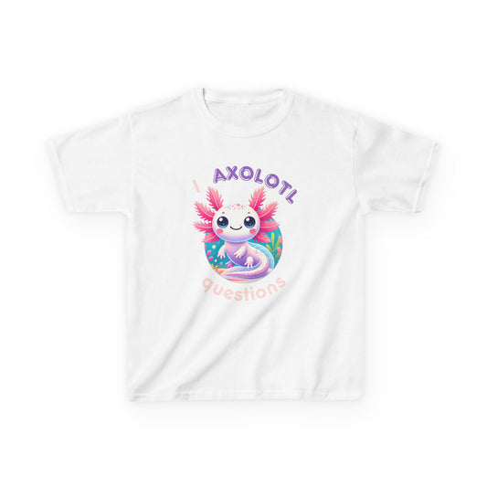 Axolotl Questions Kids Tee - Fun & Educational Heavy Cotton Shirt